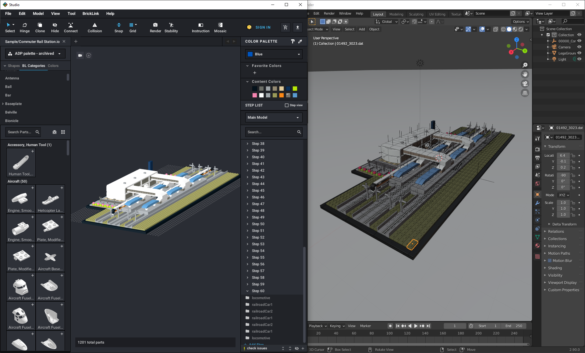 Importing from BrickLink Studio into Blender 2.81 image